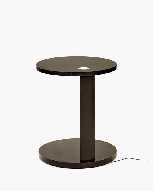 Side table S with LED lighting brown oak Aur