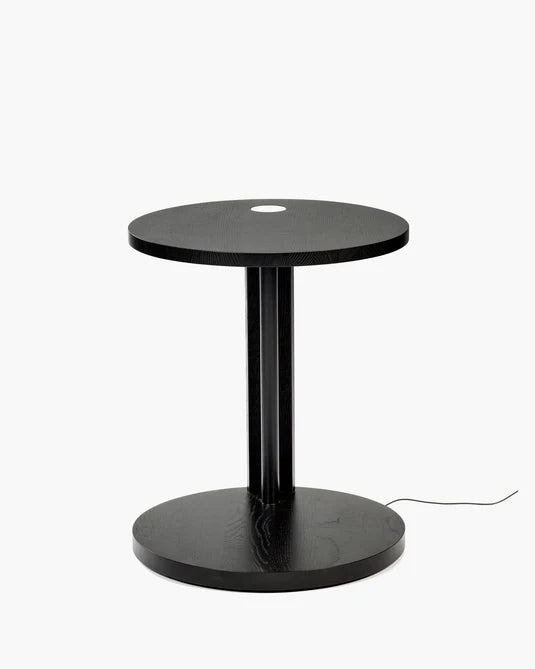 Aura S side table with LED lighting in black oak