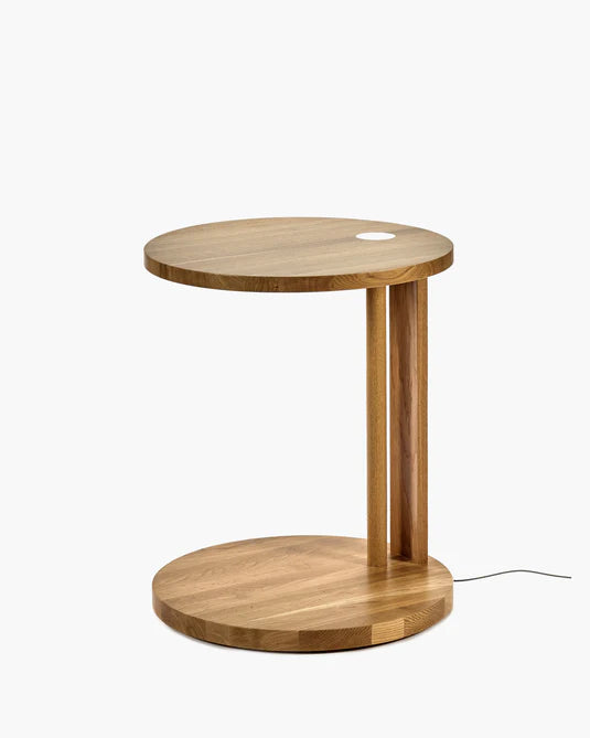 Table d'appoint S avec éclairage LED chêne nature Aura
