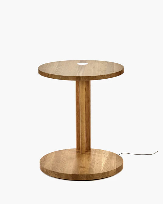 Table d'appoint S avec éclairage LED chêne nature Aura