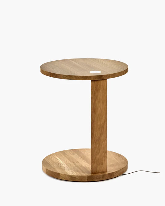 Table d'appoint S avec éclairage LED chêne nature Aura