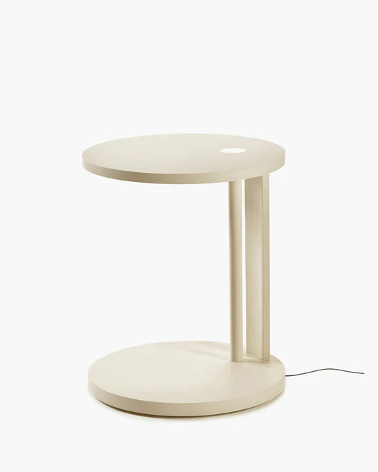 Aura cream beech S side table with LED lighting