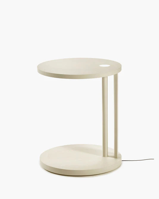 Aura cream beech S side table with LED lighting