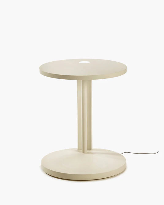 Aura cream beech S side table with LED lighting