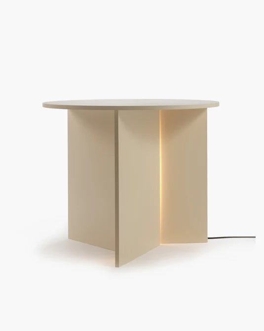 Table d'appoint avec éclairage LED crème Stella