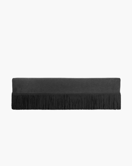 Sofa with 1 black cushion with black fringes Frou
