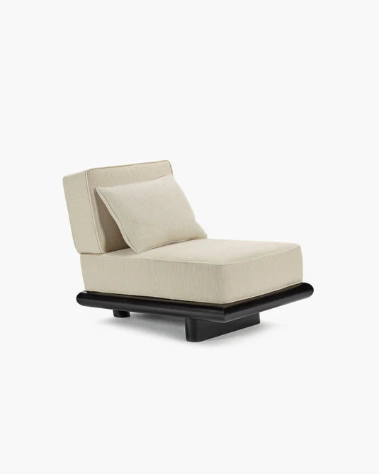 Natuurlijke kokosbank + zwart eiken frame Ono 1