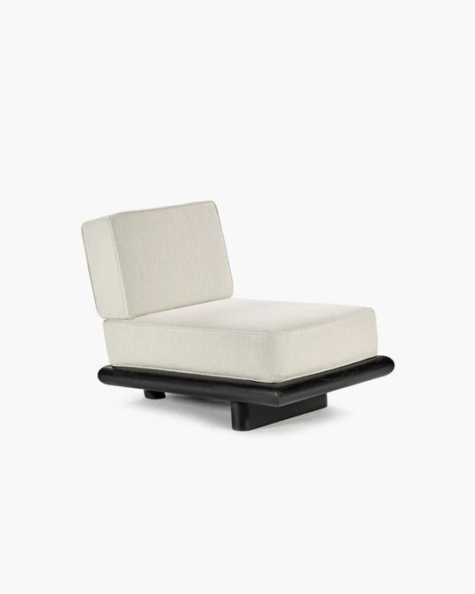 Crèmekleurige kokosnootbank + zwart eiken frame Ono 1