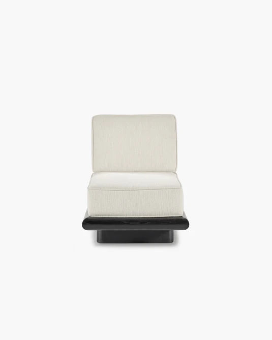 Crèmekleurige kokosnootbank + zwart eiken frame Ono 1