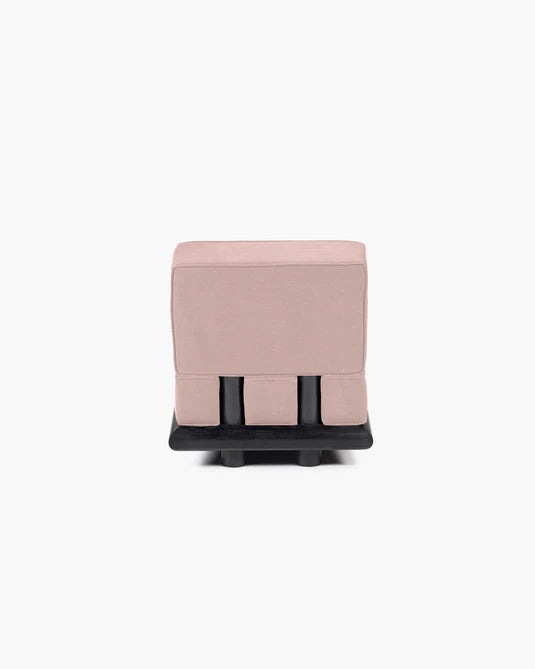 Canapé velours rose + cadre chêne noir Ono 1