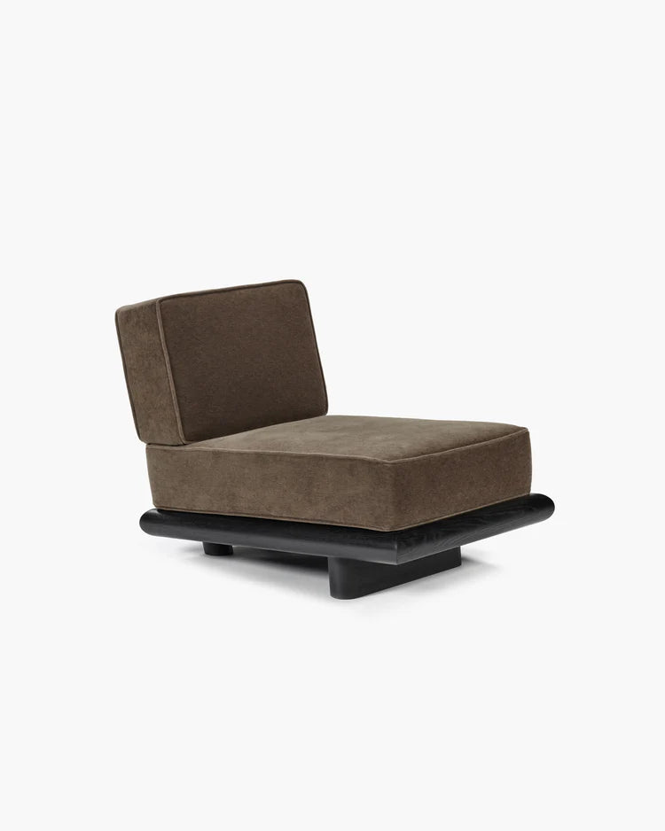 Fluwelen teddy bank + donker gebeitst tulp frame Ono 1