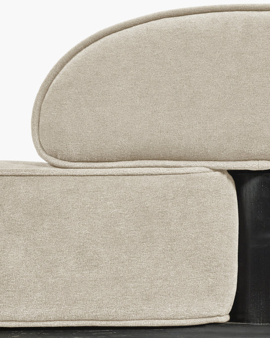 Lit de jour velours gris + cadre chêne teinté noir Beth