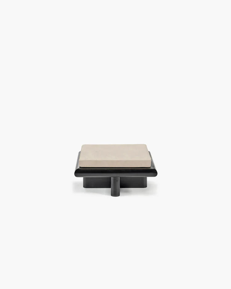 Banc S velours gris + châssis tulipier teinté foncé Taka