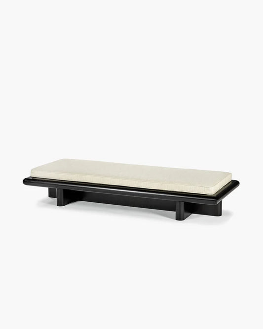 Banc L coco naturel + cadre tulipier teinté foncé Taka