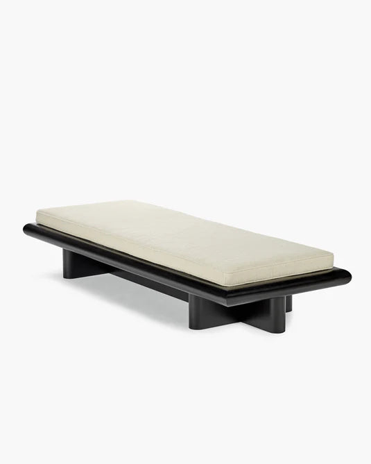 Banc L coco naturel + cadre tulipier teinté foncé Taka