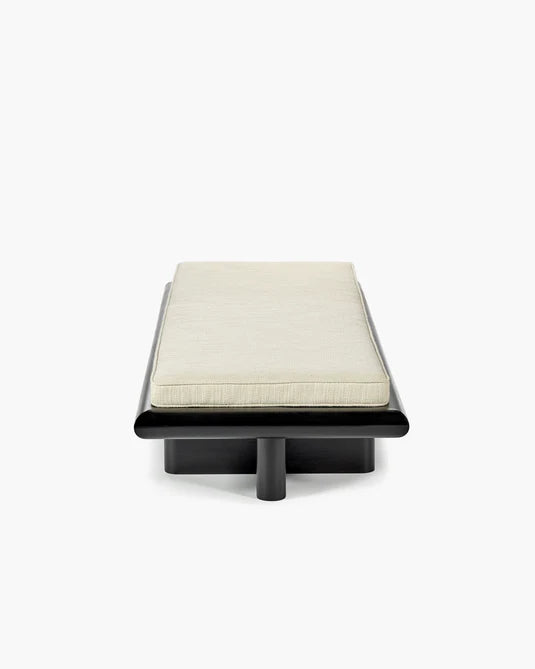 Banc L coco naturel + cadre tulipier teinté foncé Taka