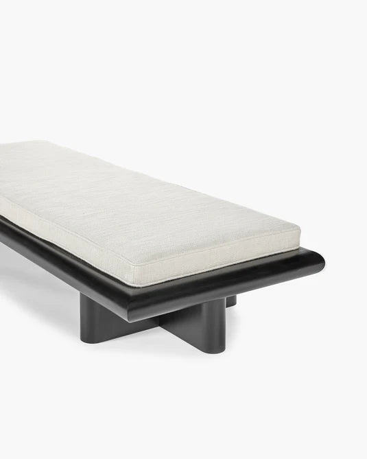 Banc L coco crème + cadre tulipier teinté foncé Taka