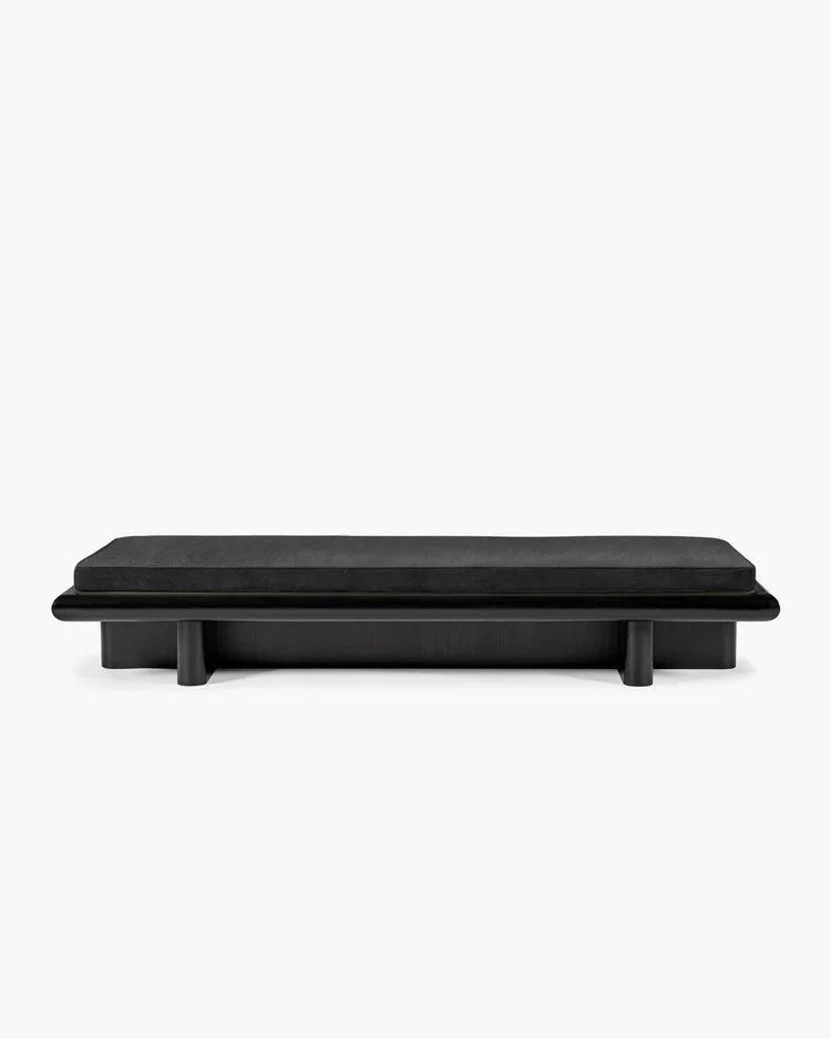 Banc L licot noir + cadre tulipier teinté foncé Taka