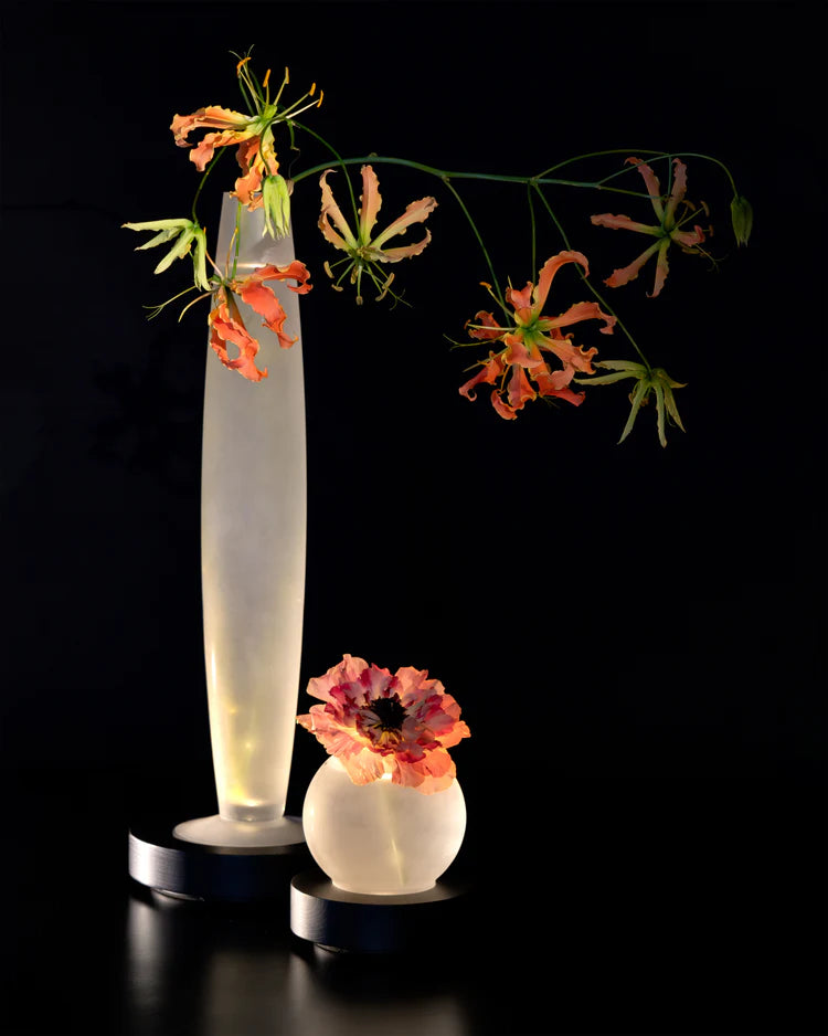 Vase/lampe de table noir blanche Lys 3