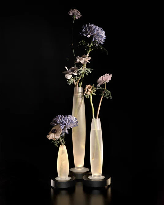 Vase/lampe de table noir blanche Lys 1