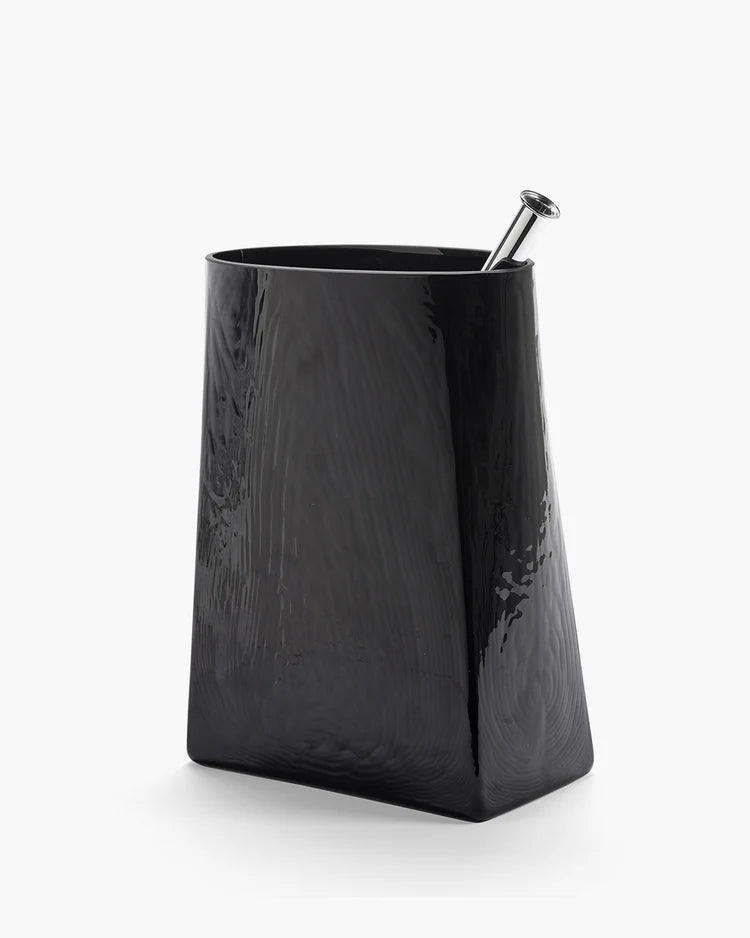 Vase with glass tube 03 black Josephine