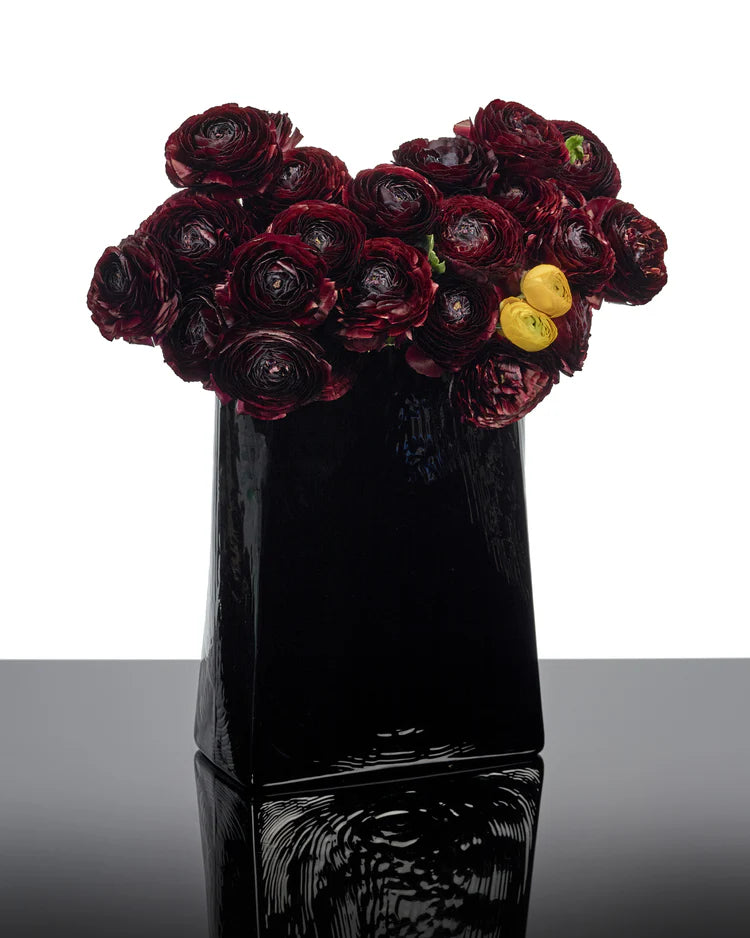 Vase with glass tube 03 black Josephine