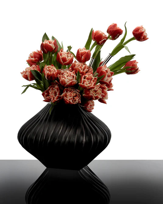 Vase with glass tube 04 matte black Josephine