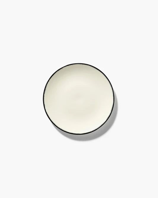 Assiette de petit-déjeuner blanc/noir variation 1 Dé