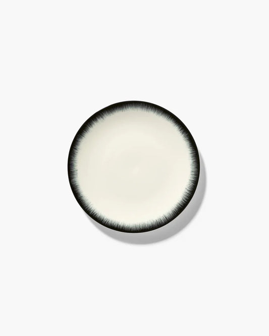 Assiette de petit-déjeuner blanc/noir variation 3 Dé