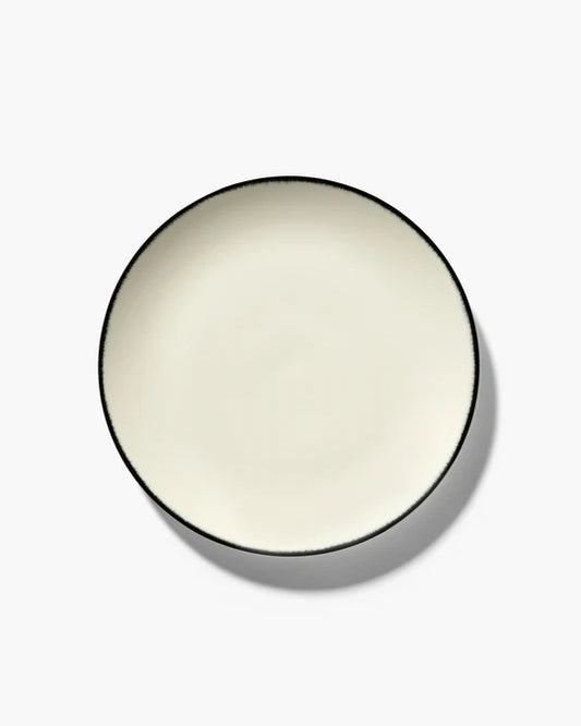Assiette d'entrée blanc/noir variation 1 Dé