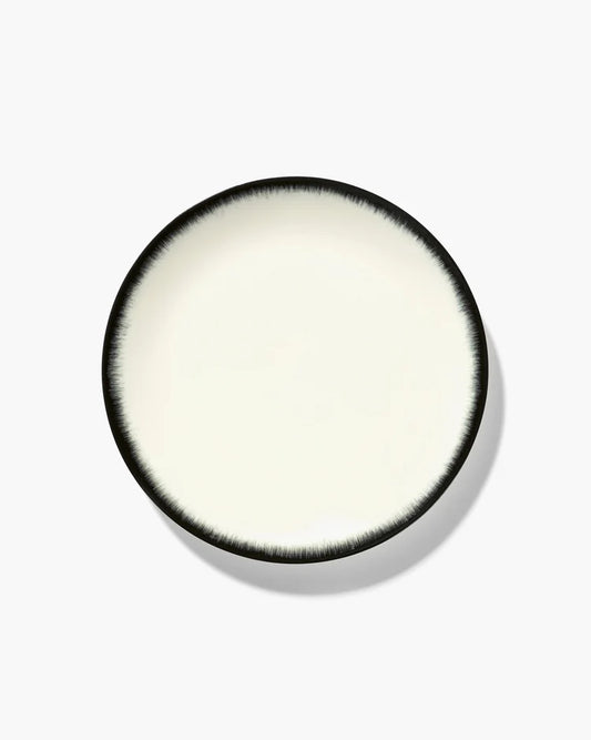 Assiette d'entrée blanc/noir variation 3 Dé