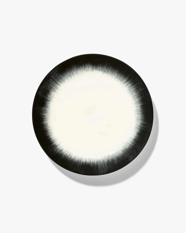 Assiette d'entrée blanc/noir variation 4 Dé