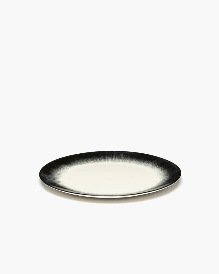 Assiette d'entrée blanc/noir variation 4 Dé