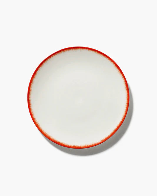 Assiette d'entrée blanc/rouge variation 2 Dé