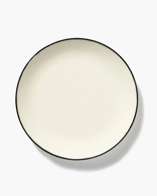 Assiette à dîner blanc/noir variation 1 Dé
