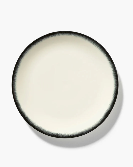 Assiette à dîner blanc/noir variation 3 Dé