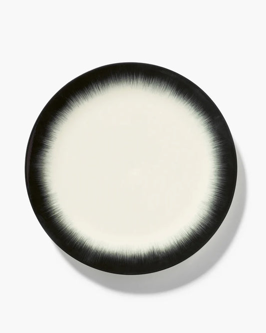 Assiette à dîner blanc/noir variation 4 Dé
