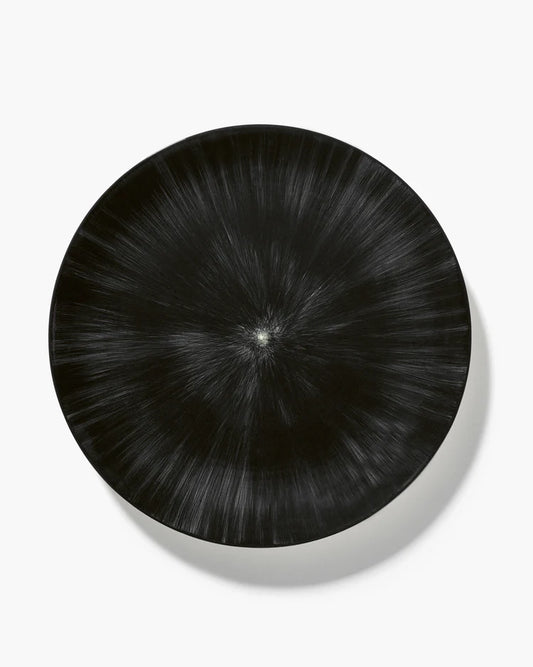 Assiette à dîner blanc/noir variation 6 Dé