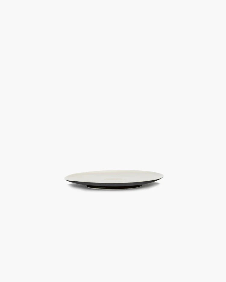 Assiette de petit-déjeuner noir/blanc cassé Ra