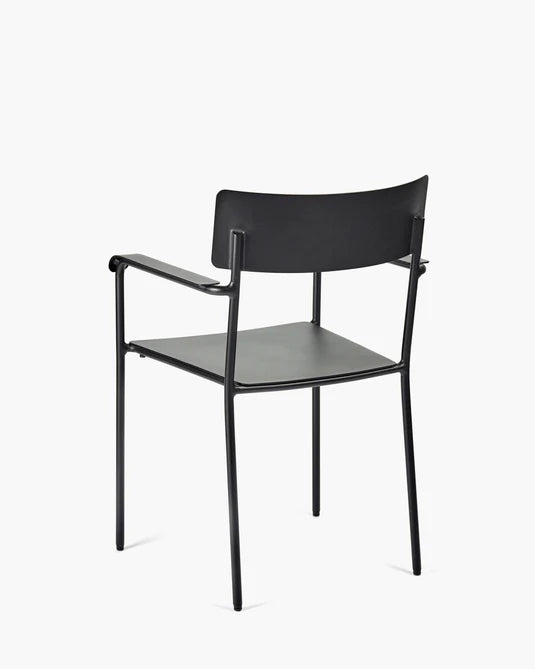 August S Outdoor Chair with Armrest Black