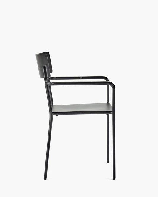 August S Outdoor Chair with Armrest Black