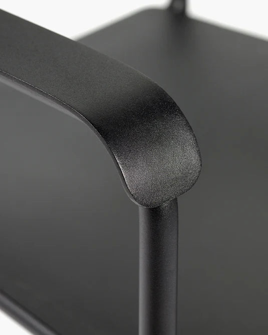 August S Outdoor Chair with Armrest Black