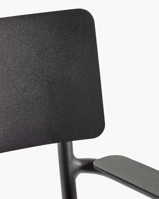 August S Outdoor Chair with Armrest Black