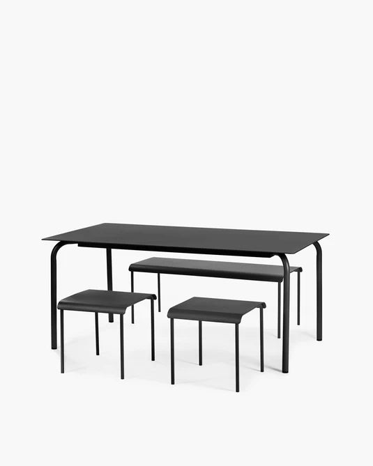 S August Black Outdoor Dining Table 