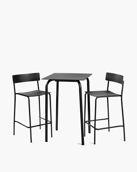 Table à manger haute d'extérieur August Noir