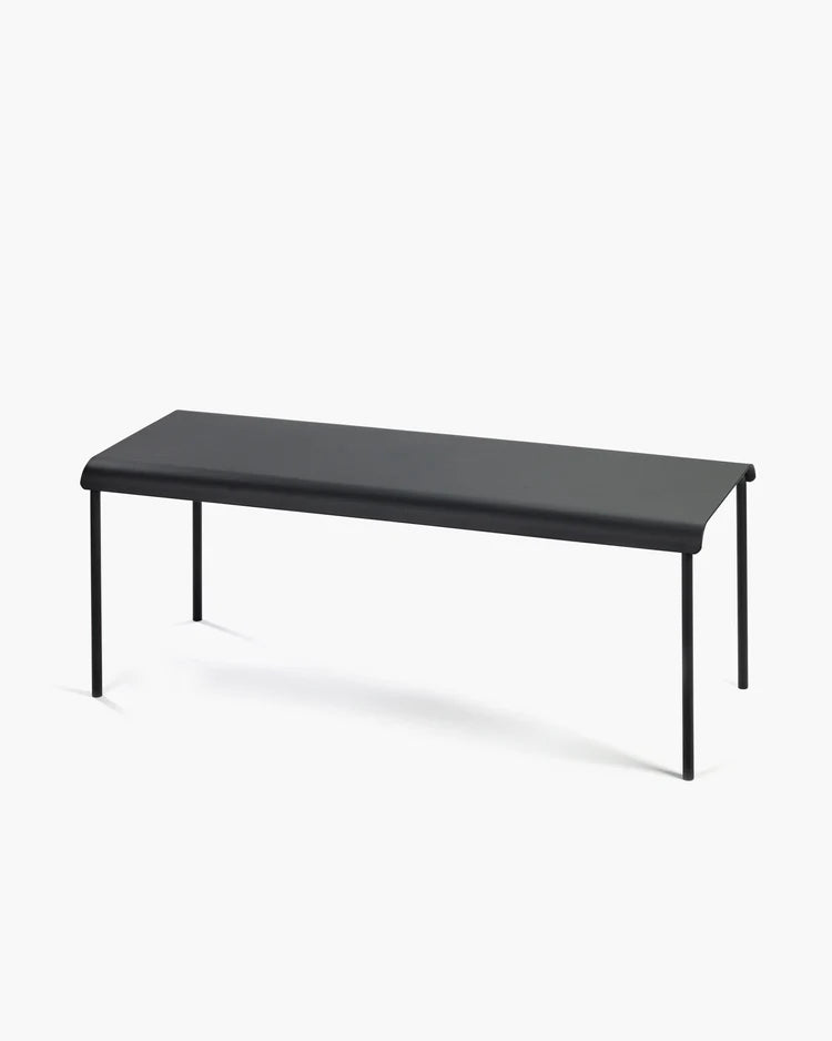 August Black Outdoor Bench 