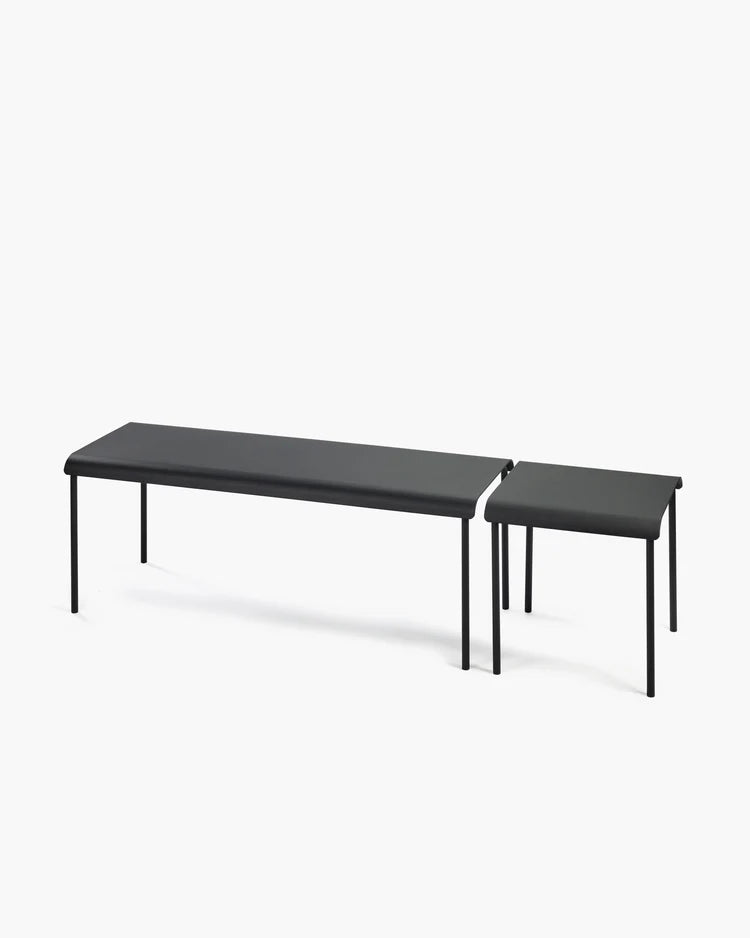 August Black Outdoor Bench 