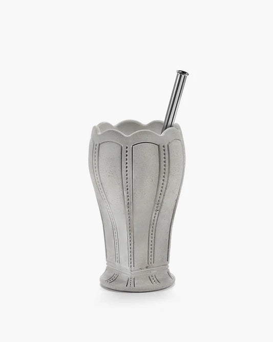 Vase avec tube en verre 05 béton Josephine