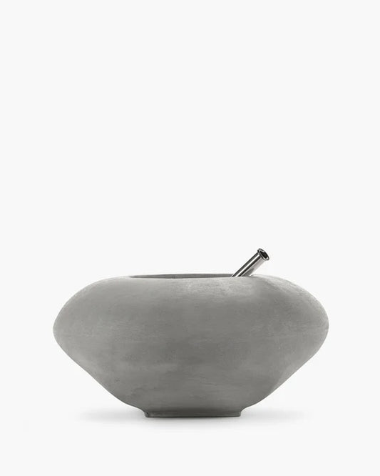 Vase avec tube en verre 06 béton Josephine