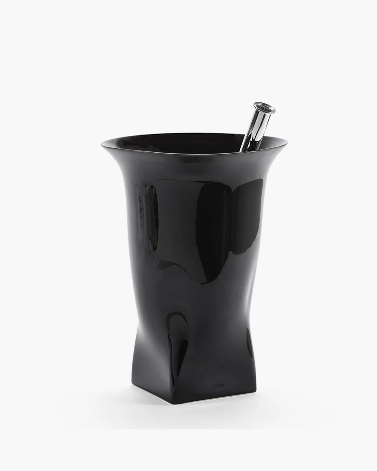 Vase with glass tube 02 black Josephine